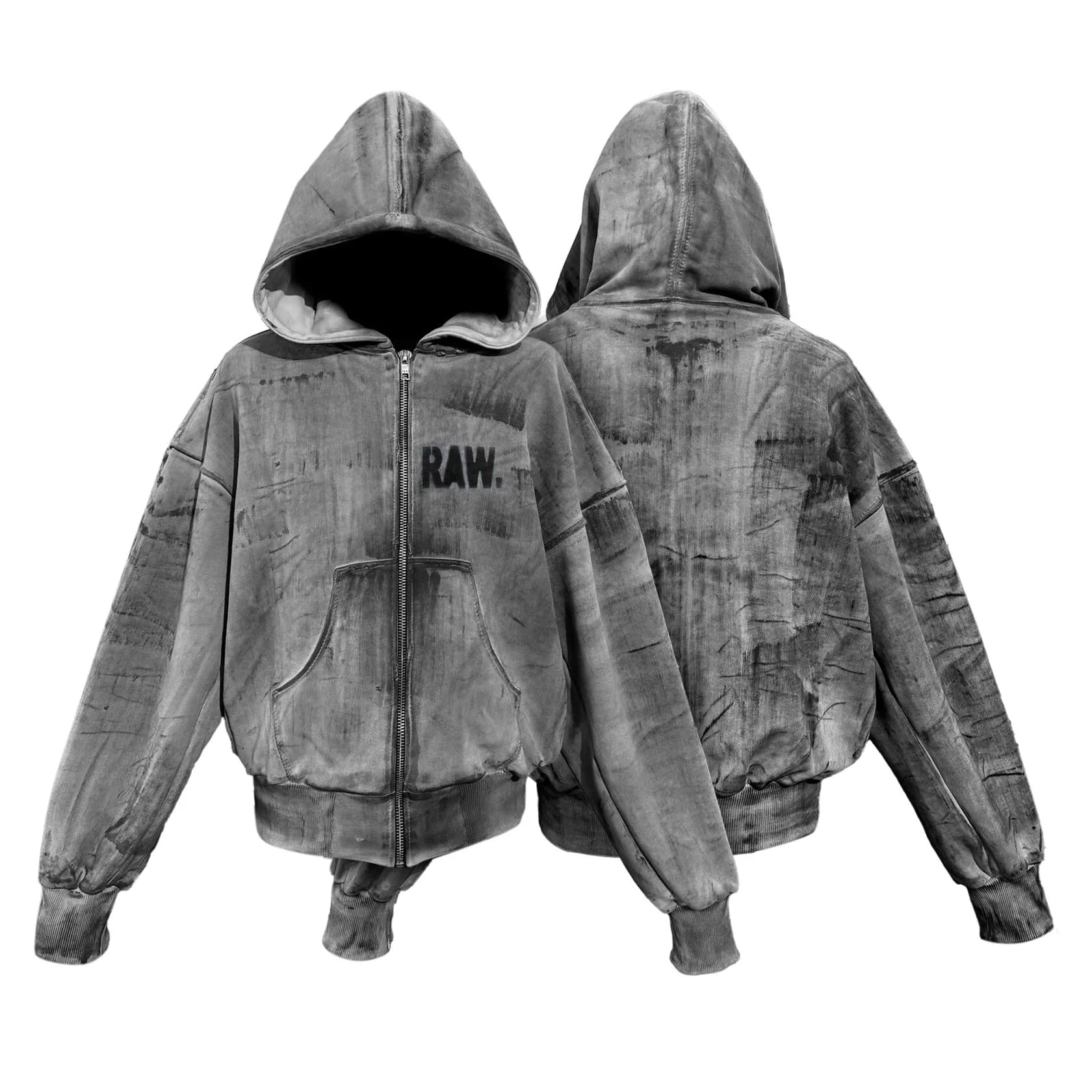Zip Hoodie "Splash" Grey