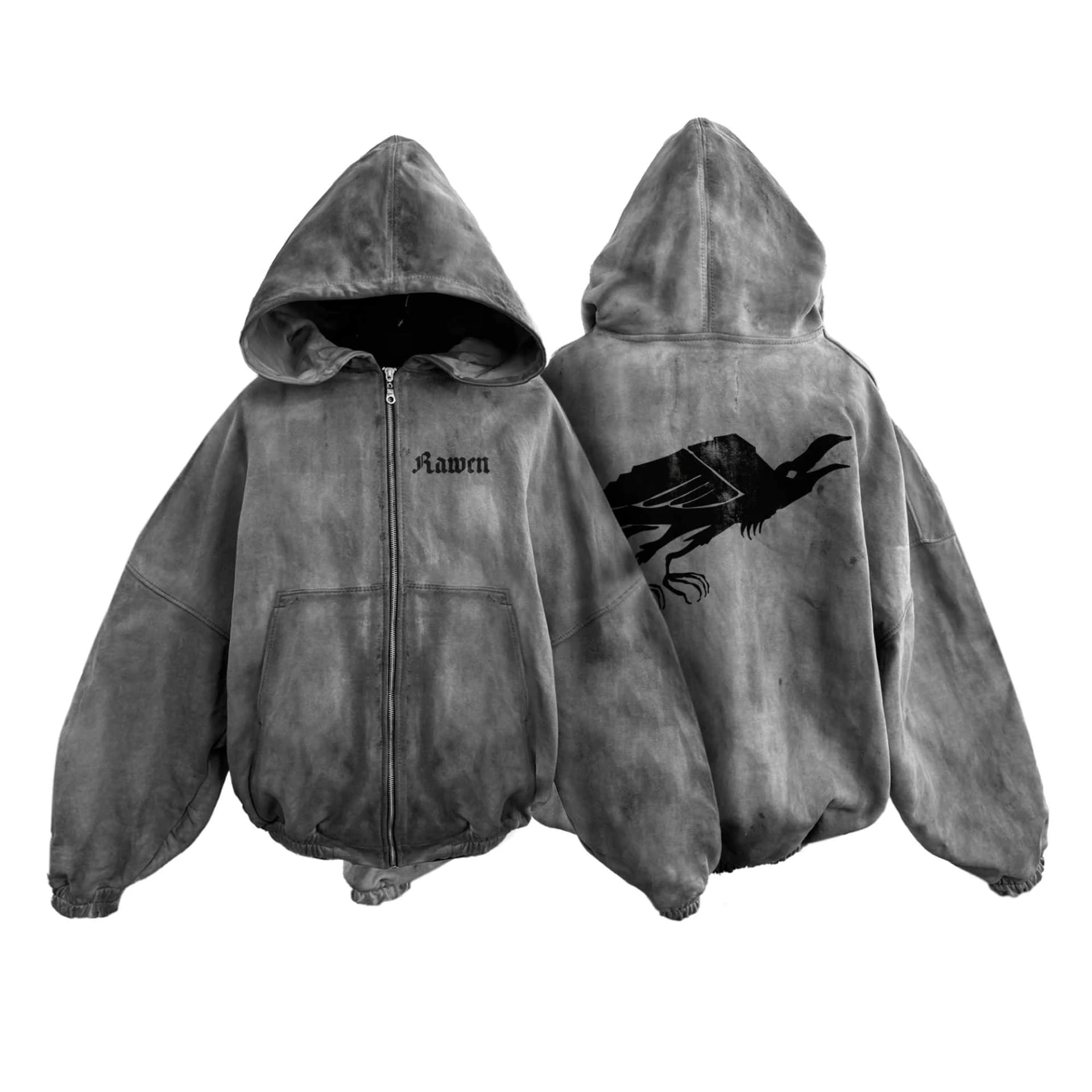 Zip Hoodie "Rabe" Cold Wash 570gr